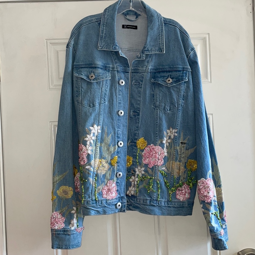 Nwots INC hand beaded denim jacket